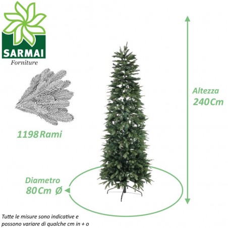 XONE Albero Di Natale RUSSEL Slim da 150 180 210 240 cm albero artificiale