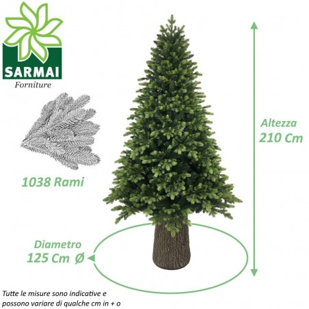 BUD Albero Di Natale WILSON CON TRONCO da 180 210 240 cm effetto realistico