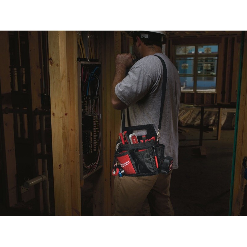BORSA PORTAUTENSILI APERTA PORTA ATTREZZI TRACOLLA ELETTRICISTA MILWAUKEE