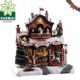 Lemax Laboratorio di Babbo Natale Workshop Paesaggio con luci led e suoni 35558