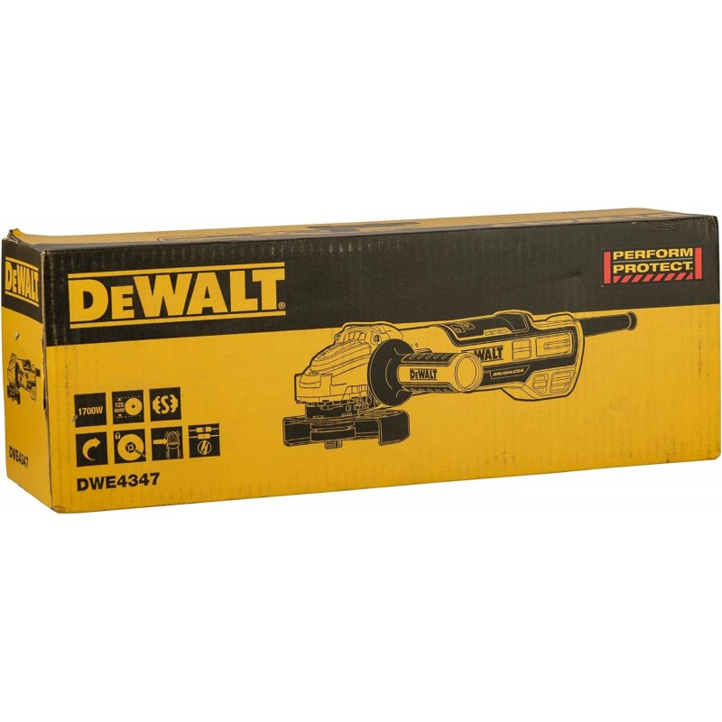 DeWALT DWE4347-QS smerigliatrice a filo brushless senza spazzole 1700W 125 mm