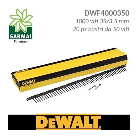 DeWALT DWF4000350 viti nastrate per cartongesso passo fine 35x3,5 mm 1000 pz
