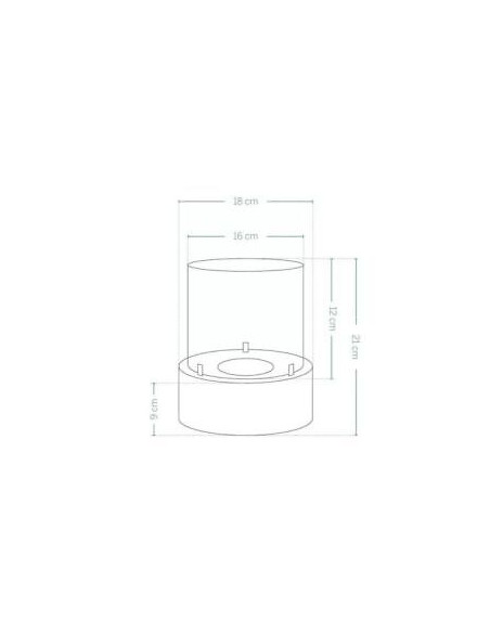 XONE Rustic Biocamino da tavolo cilindrico bruciatore da 0,4lt potenza di 0,46