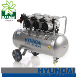 HYUNDAI  65704P COMPRESSORE ARIA ELETTRICO PORTATILE SILENZIATO 8 BAR 100 LT