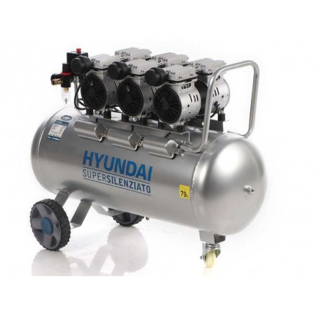 HYUNDAI  65704P COMPRESSORE ARIA ELETTRICO PORTATILE SILENZIATO 8 BAR 100 LT