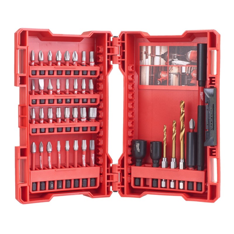 Assortimento inserti bits 40 pz Milwaukee SHOCKWAVE acciaio trattato in custodia