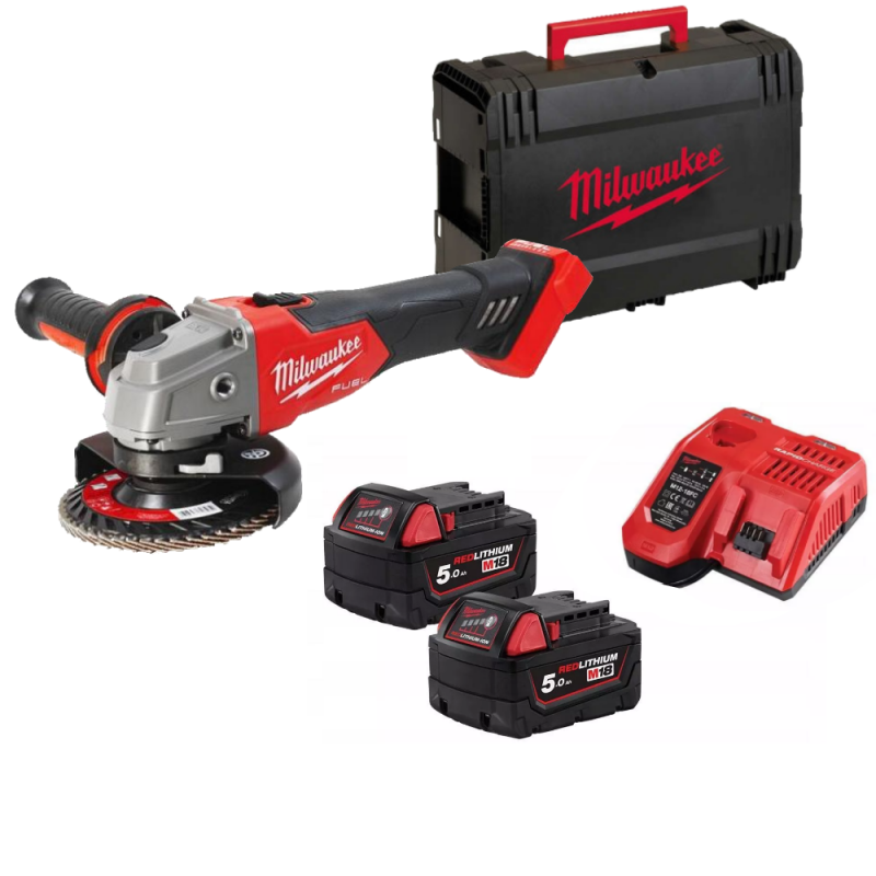 MILWAUKEE M18 FSAG125XB-502X Smerigliatrice angolare 18V 125 mm set completo