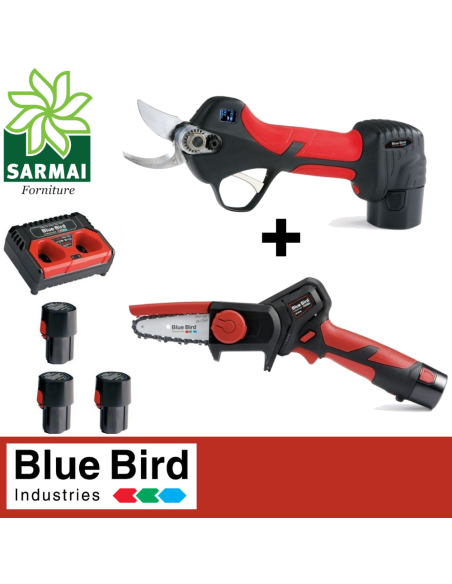 KIT POTATURA BLUE BIRD FORBICE PS 23-25 FASTER + POTATORE CS 22-04 + 3 BATTERIE