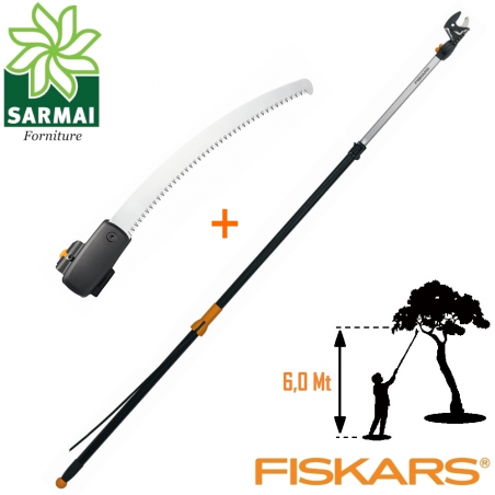 FISKARS UPN86 ASTA SVETTATOIO TRONCARAMI TELESCOPICO 4 m FORBICI POTATURA