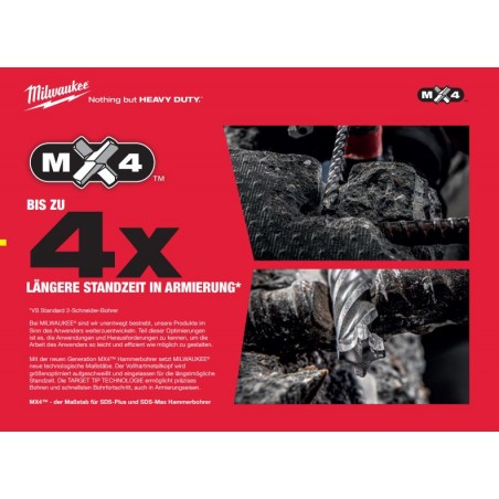 Punta MILWAUKEE MX4 trapano SDS PLUS 4 taglienti hitachi hilti bosch dewalt