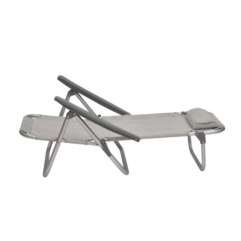 XONE SEDIA MARE SDRAIO SPIAGGINA PRO IN ALLUMINIO TELO TEXILENE COLORE GRIGIO
