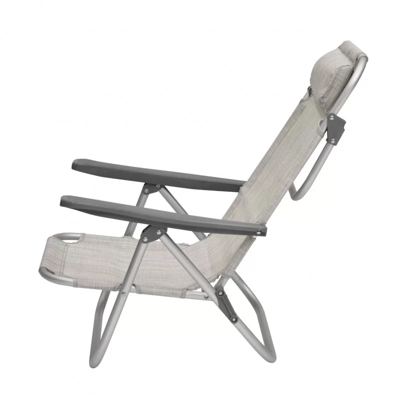 COPPIA XONE SEDIA MARE SPIAGGINA PRO IN ALLUMINIO TELO TEXILENE COLORE GRIGIO