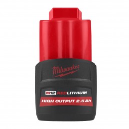 Milwaukee M12 HB2.5 Batteria agli ioni di litio ad alto rendimento 2.5Ah 12V