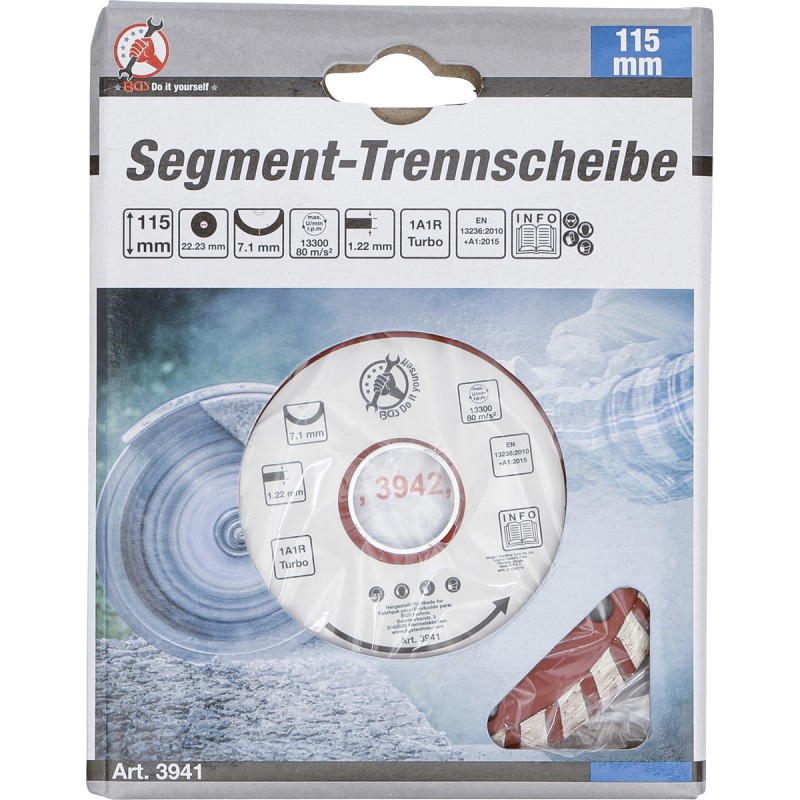 BGS 3941 Disco da taglio diamantato turbo da 115 mm per materiali edili