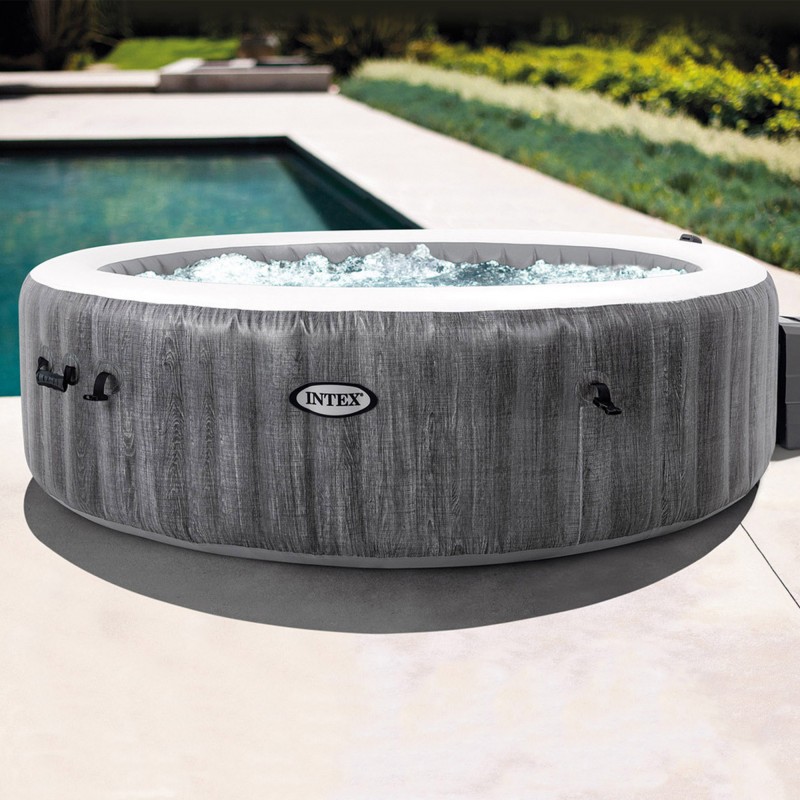INTEX 28442EX Spa Idromassaggio Greywood Deluxe 6 posti effetto legno Ø 216 cm