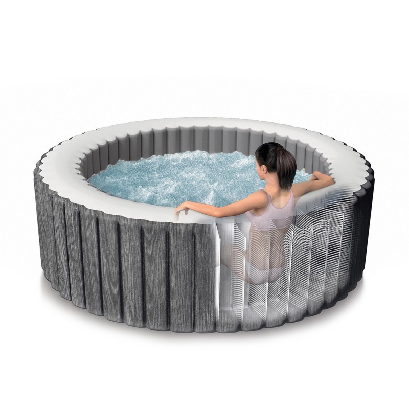 INTEX 28442EX Spa Idromassaggio Greywood Deluxe 6 posti effetto legno Ø 216 cm
