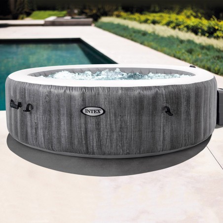 INTEX 28440EX Spa Idromassaggio Greywood Deluxe 4 posti effetto legno Ø 196 cm