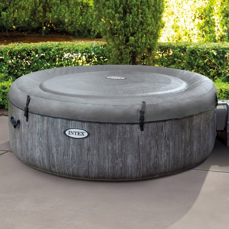 INTEX 28440EX Spa Idromassaggio Greywood Deluxe 4 posti effetto legno Ø 196 cm