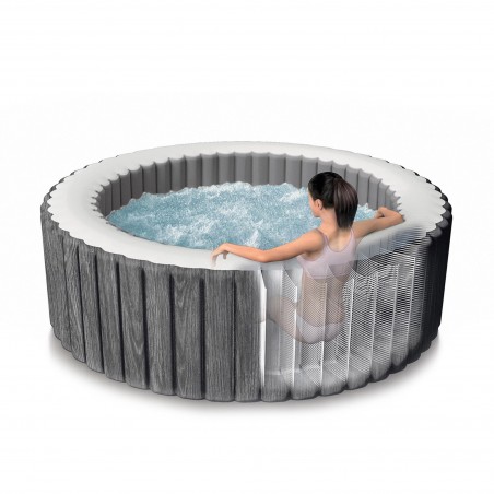 INTEX 28440EX Spa Idromassaggio Greywood Deluxe 4 posti effetto legno Ø 196 cm