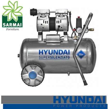 Hyundai Compressore elettrico silenziato oilless 50 lt motore 1 HP - KWU750-50L