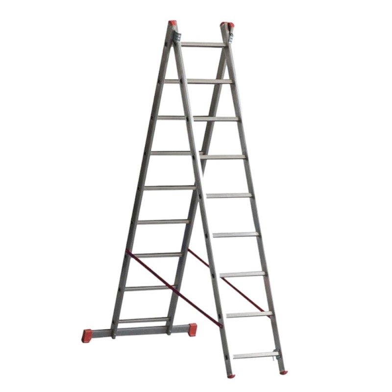 Scala TRASFORMABILE a sfilo alluminio MARCHETTI ORANGE 2 elementi 11+11 5,40 m