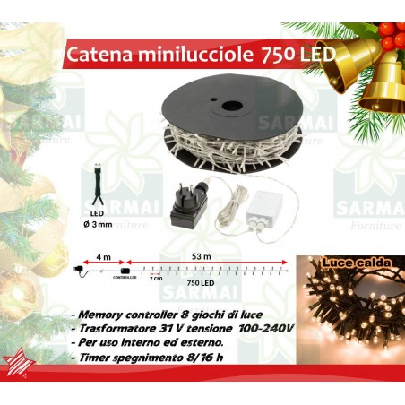 Luci Albero di Natale Catena MINI LED Minilucciole Natalizie Interno Esterno