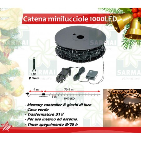 Luci Albero di Natale Catena MINI LED Minilucciole Natalizie Interno Esterno