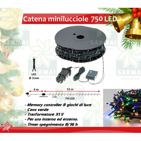 Luci Albero di Natale Catena MINI LED Minilucciole Natalizie Interno Esterno