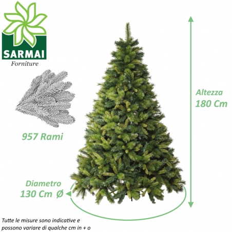 XONE Albero di Natale ARTIFICIALE JUSTIN verde voluminoso super folto realistico