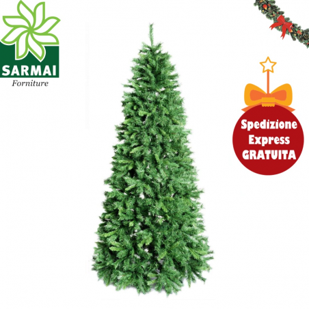 Albero di Natale ARTIFICIALE REALISTICO ROYAL SLIM folto PVC verde bicolore