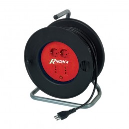 Ribimex PRMAJORIV403X15 Avvolgicavo elettrico 4 prese 40m 3x1,5 base in metallo