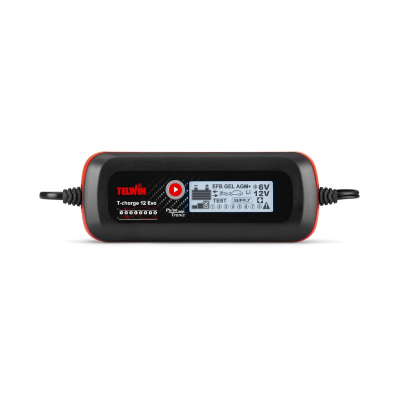 Caricabatterie mantenitore tester auto barca moto telwin t-charge 12 evo 6/12 v