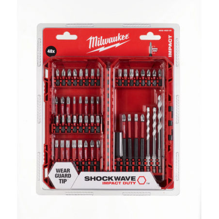 Milwaukee 4932492005 Set inserti e punte avvitatori 48 pz shockwave impact duty