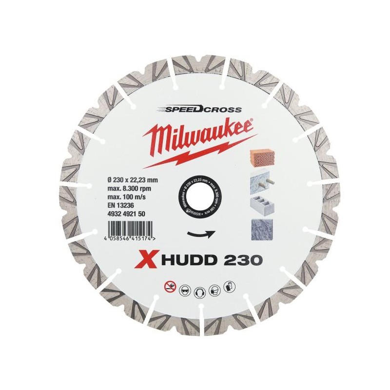 Milwaukee 4932492150 Disco diamantato XHUDD materiali duri alte performance