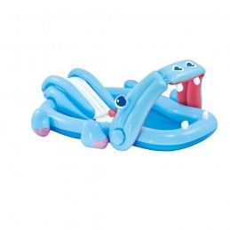 Intex Piscina fuoriterra Ippopotamo Gonfiabile Bambino gioco con scivolo 221 cm