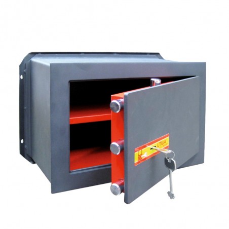 UTILIA Cassaforte a muro da incasso blindata antiscasso 42x19,5xH28cm in acciaio (art. 27557)