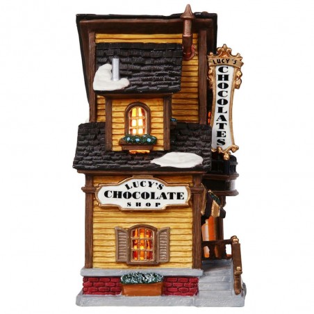 Lemax villaggio di Natale cioccolateria Lucy's chocolate shop presepe modellismo