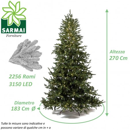 BUD Albero Di Natale HENRY LED con luci incorporate e tronco effetto realistico