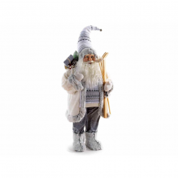 Babbo Natale grande decorativo vetrine negozi abito bianco altezza 1,10 metri