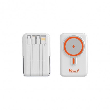 VINCO BATTERIA PORTATILE POWER BANK WIRELESS CHARGE 10000 mAh