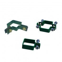 Staffa in metallo verde per palo quadro 40x60 mm per recinzione pannelli rigidi