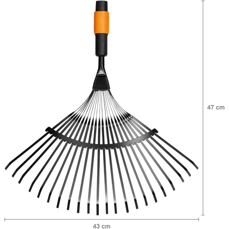 Fiskars 1000644 scopa per foglie rastrello denti flessibili per manico Quikfit