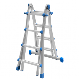 SCALA TELESCOPICA TRASFORMABILE MARCHETTI EQU44 8+8 4,10 MT 7 GRADINI