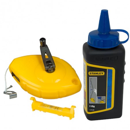 STANLEY 0-47-443 Kit Tracciatore 30 m con flacone polvere blu.