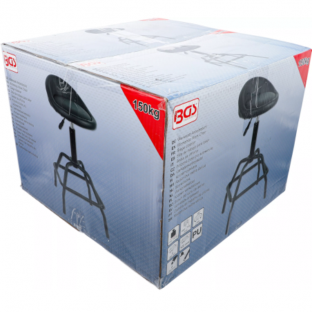 BGS BGS70144 Sgabello da Officina Regolabile Comfort e Altezza Personalizzabile