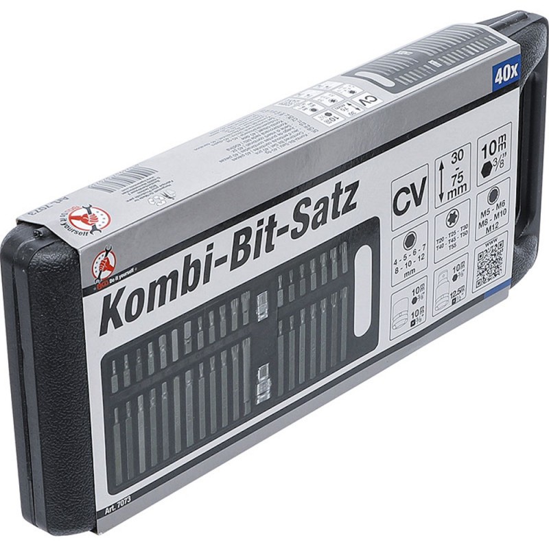 BGS 7073 Set Inserti da 40 Pezzi in Acciaio Cromo Vanadio con Custodia