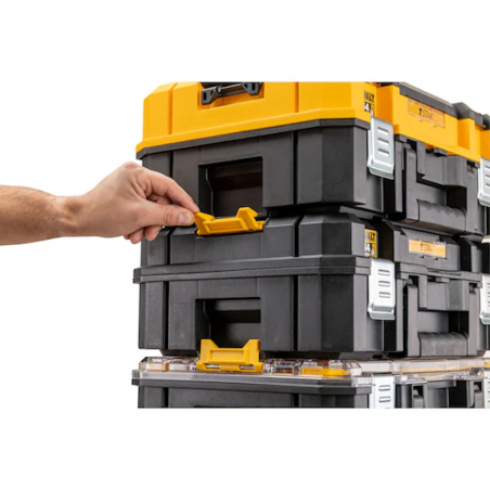 DEWALT Valigetta TSTAK IP54 con maniglia per il trasporto anteriore e posteriore