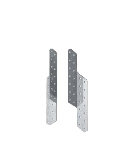 COPPIA PIASTRE LATERALE STAFFA  TRAVE IN LEGNO SCARPA ANCORAGGIO
