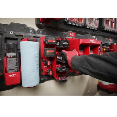 MILWAUKEE PACKOUT Portabatterie M18 Capacità 9 kg 102 x 102 x 330 mm