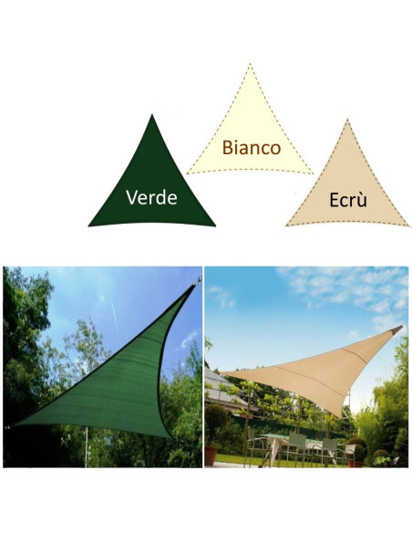 Vela ombreggiante tenda da sole telo Amalfi Positano TRIANGOLARE 3 5 m